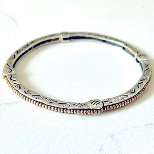 Silpada Sterling Silver &Brass Stretch Bracelet. fits up to 7” wrist  Never Worn